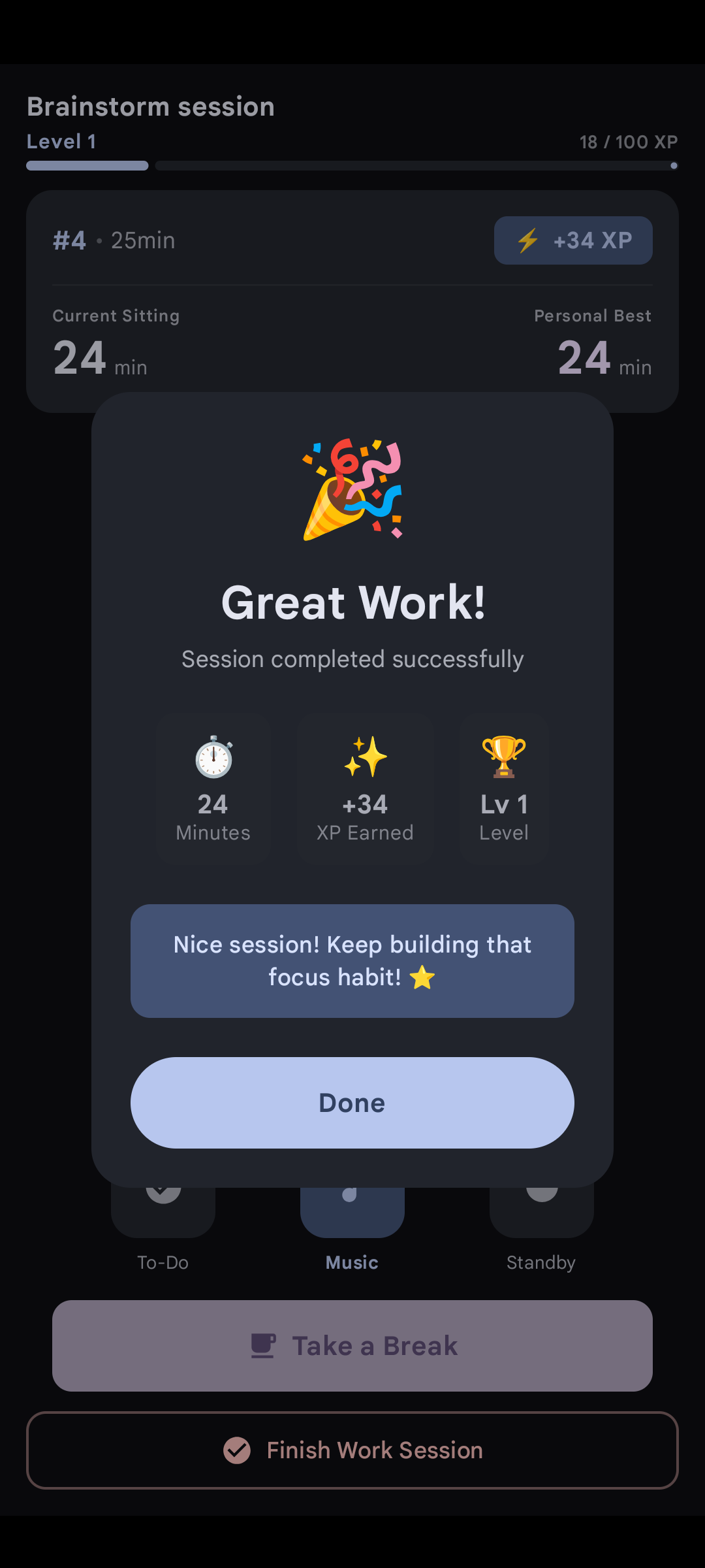 Progressive Pomo — daily focus stats