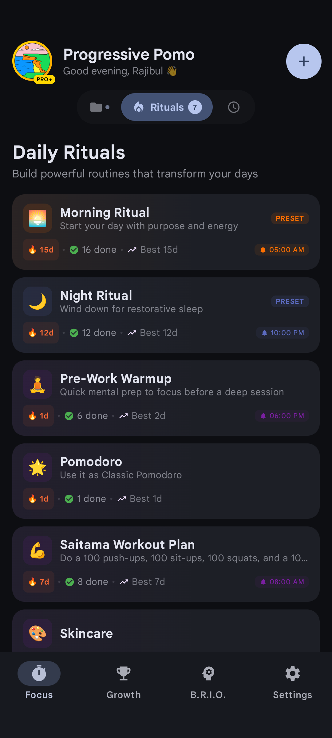 Progressive Pomo — weekly analytics