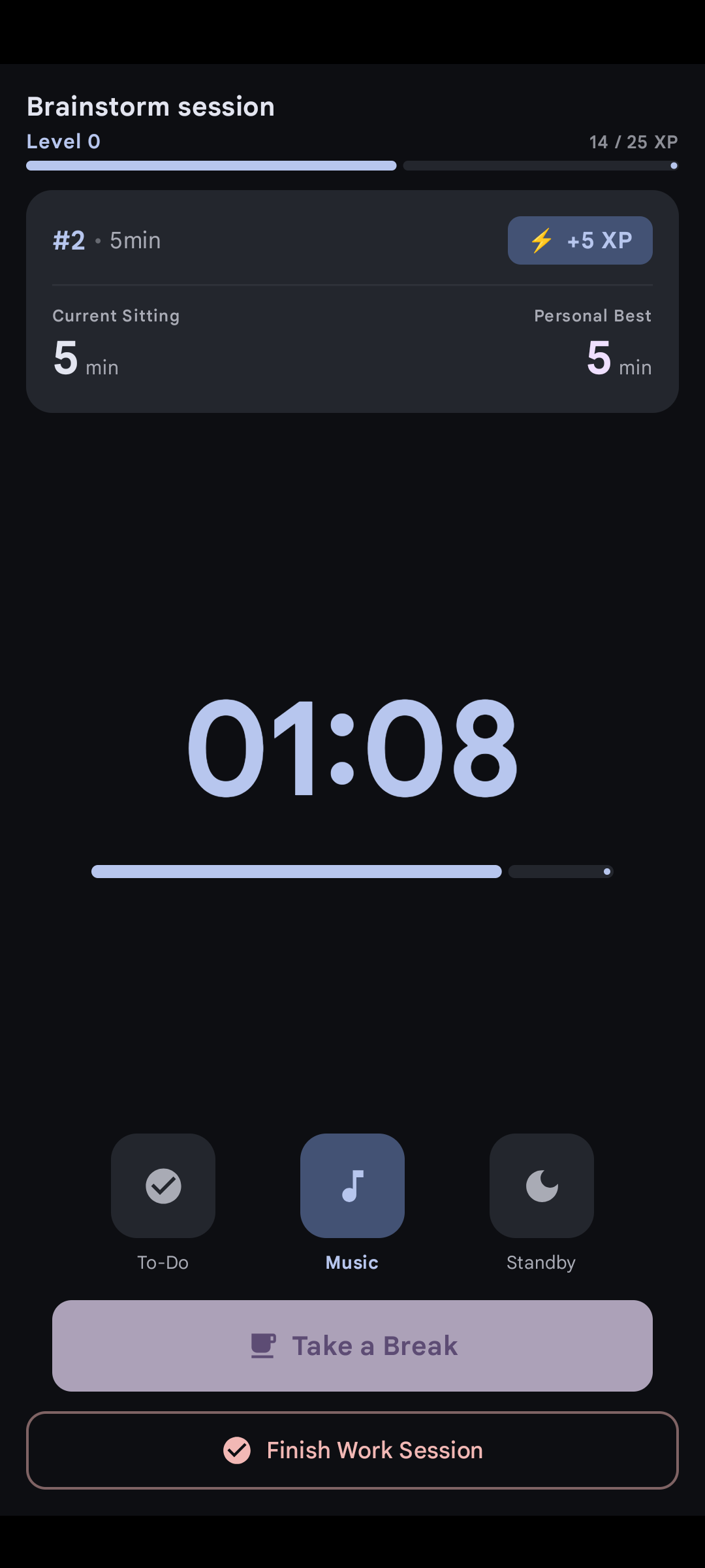 Progressive Pomo — focus rating dialog