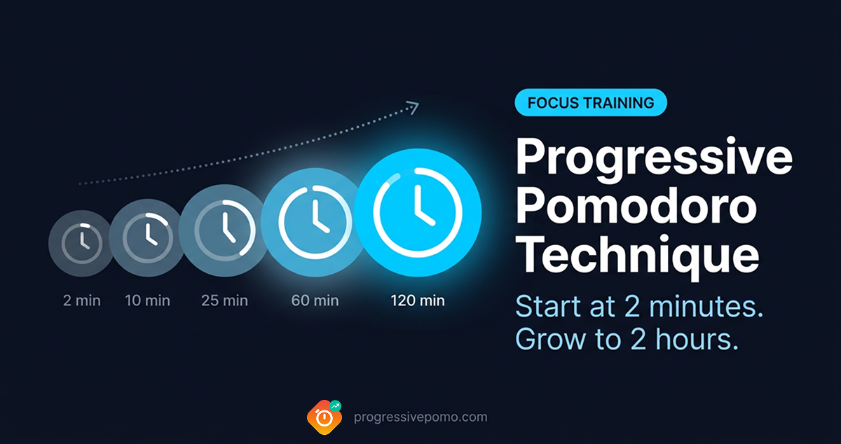 What is the Progressive Pomodoro Technique — illustrated adaptive timer